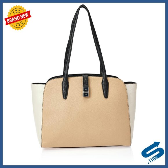 Large Cotton Blend Tote Bag with Lining for Work and Travel